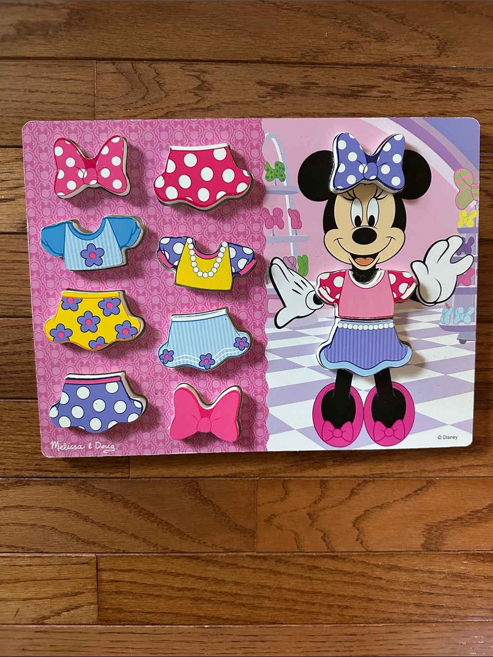 Melissa and Doug Minnie Mouse puzzle chunky puzzle dress up